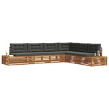 Outdoor Sofa Set with Cushion 6 Piece Natural and Anthracite