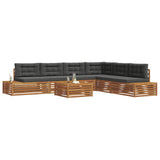Outdoor Sofa Set with Cushion 7 Piece Natural and Anthracite - Side View