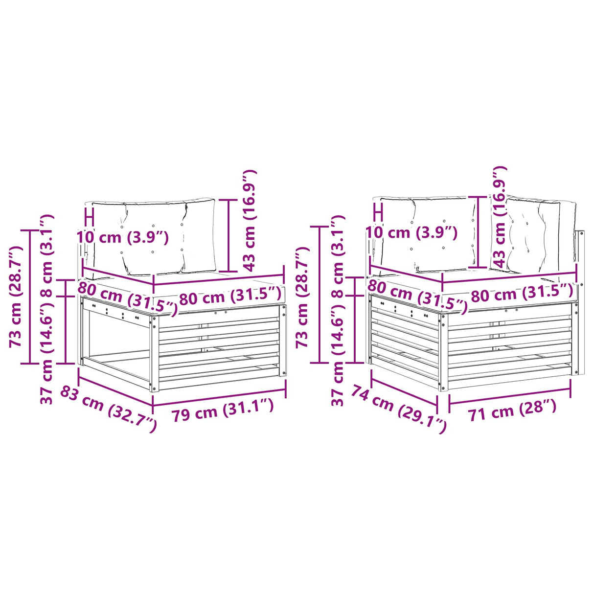 Outdoor Sofa Set 9 pcs Natural and Anthracite Solid Acacia Wood