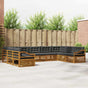 Outdoor Sofa Set 9 pcs 9-Seaters Natural and Anthracite