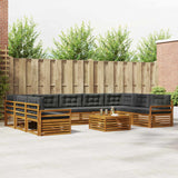 Outdoor Sofa Set with Cushion 10 pcs Natural and Anthracite