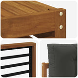 Outdoor Sofa Set with Cushion 10 pcs Natural and Anthracite - Close-Up Angle