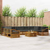 Outdoor Sofa Set with Cushion 10 pcs Natural and Anthracite
