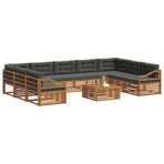 Outdoor Sofa Set 10 pcs 9-Seaters Natural and Anthracite