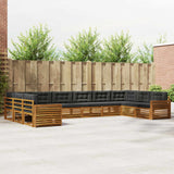 Sofa Sets 6 pcs Natural and Anthracite Solid Acacia Wood