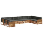 Outdoor Sofa Set 6 pcs 10-Seaters Natural and Anthracite