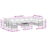Sofa Sets 11 pcs Natural and Anthracite Solid Acacia Wood