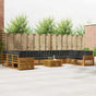 Outdoor Sofa Set 11 pcs 10-Seaters Natural and Anthracite