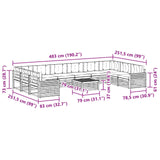 Sofa Sets 11 pcs Natural and Anthracite Solid Acacia Wood - Extra Image