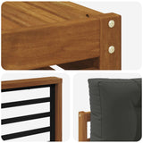 Sofa Sets 11 pcs Natural and Anthracite Solid Acacia Wood - Close-Up Angle