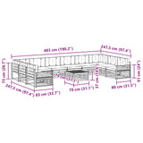 Sofa Sets 11 pcs Natural and Anthracite Solid Acacia Wood - Extra Image