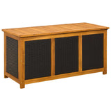 Garden Storage Box 185 L Solid Acacia Wood 113 x 50 x 56 cm - Front View