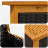 Garden Storage Box 243 L Solid Acacia Wood 150 x 50 x 56 cm - Low Angle