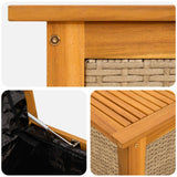 Garden Storage Box 185 L Solid Acacia Wood 150 x 50 x 56 cm - Low Angle