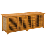 Garden Storage Box 185 L Solid Acacia Wood 150 x 50 x 56 cm - Rear View