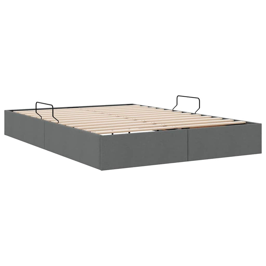 Storage Bed with Storage Dark Grey 137 x 190 cm Fabric