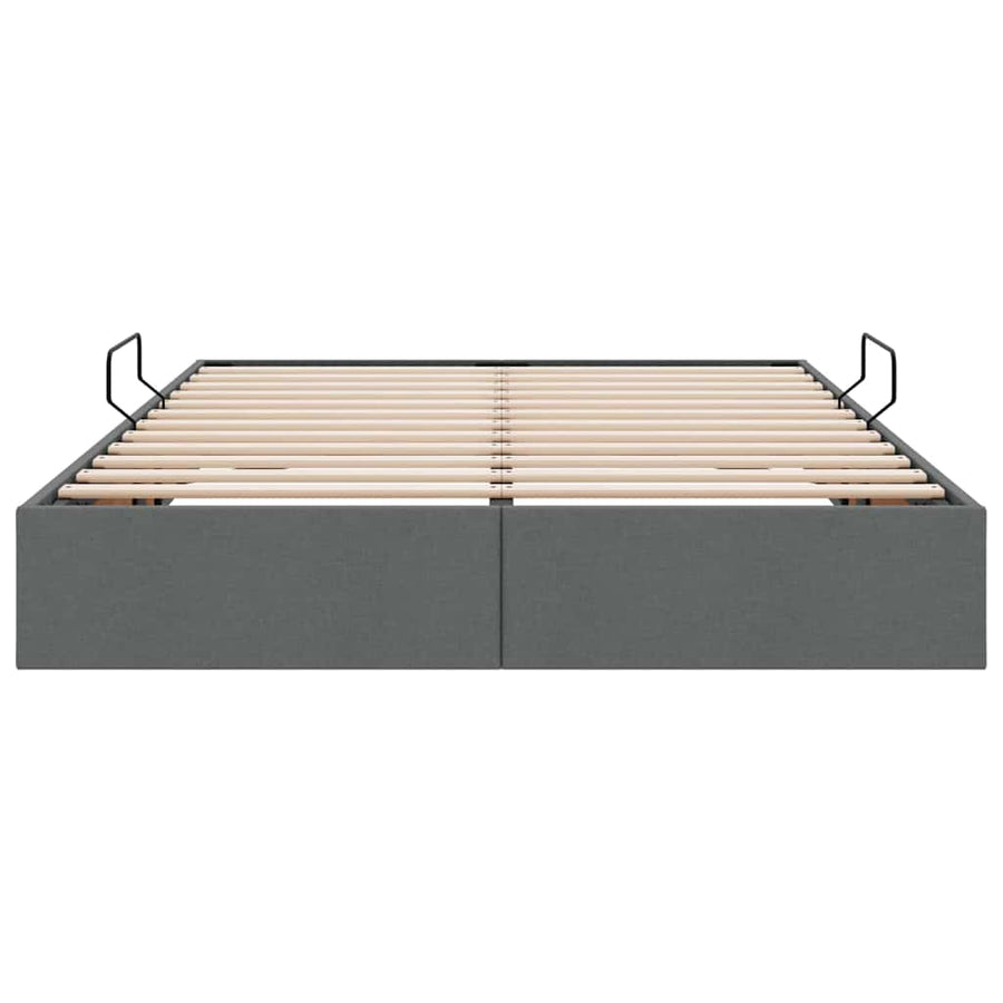 Storage Bed with Storage Dark Grey 137 x 190 cm Fabric