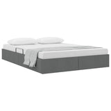 Storage Bed with Storage Dark Grey 137 x 190 cm Fabric