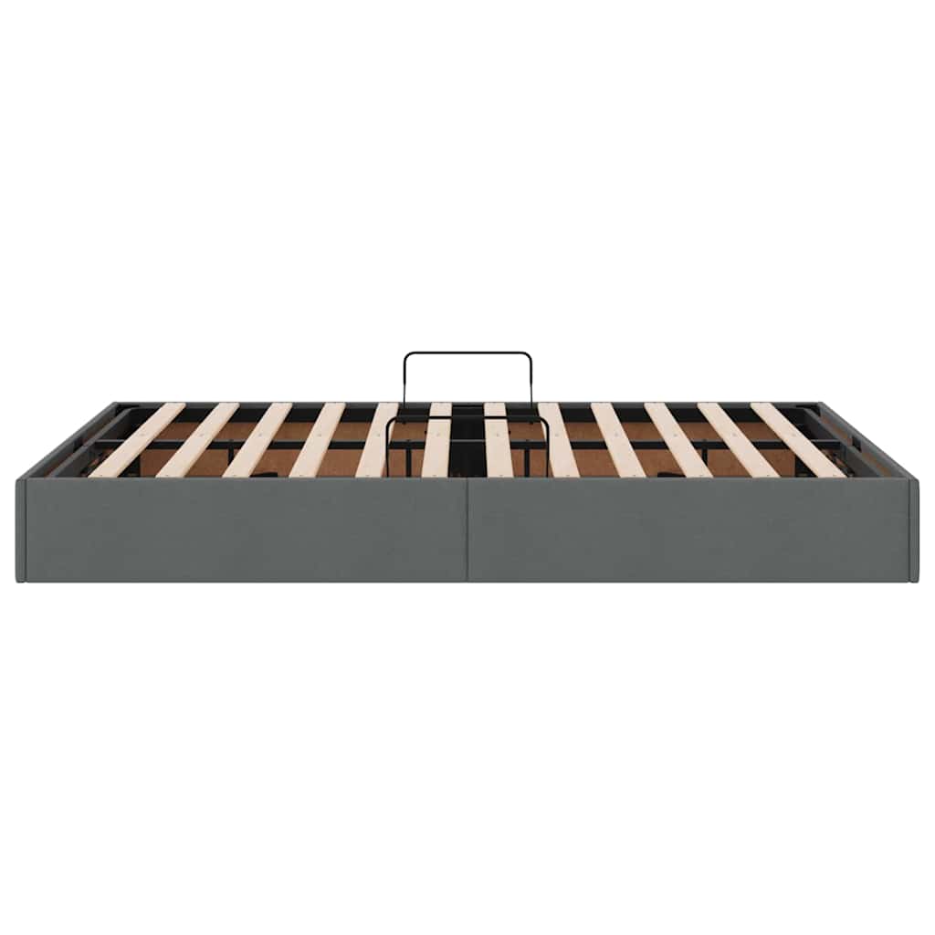 Storage Bed with Storage Dark Grey 137 x 190 cm Fabric