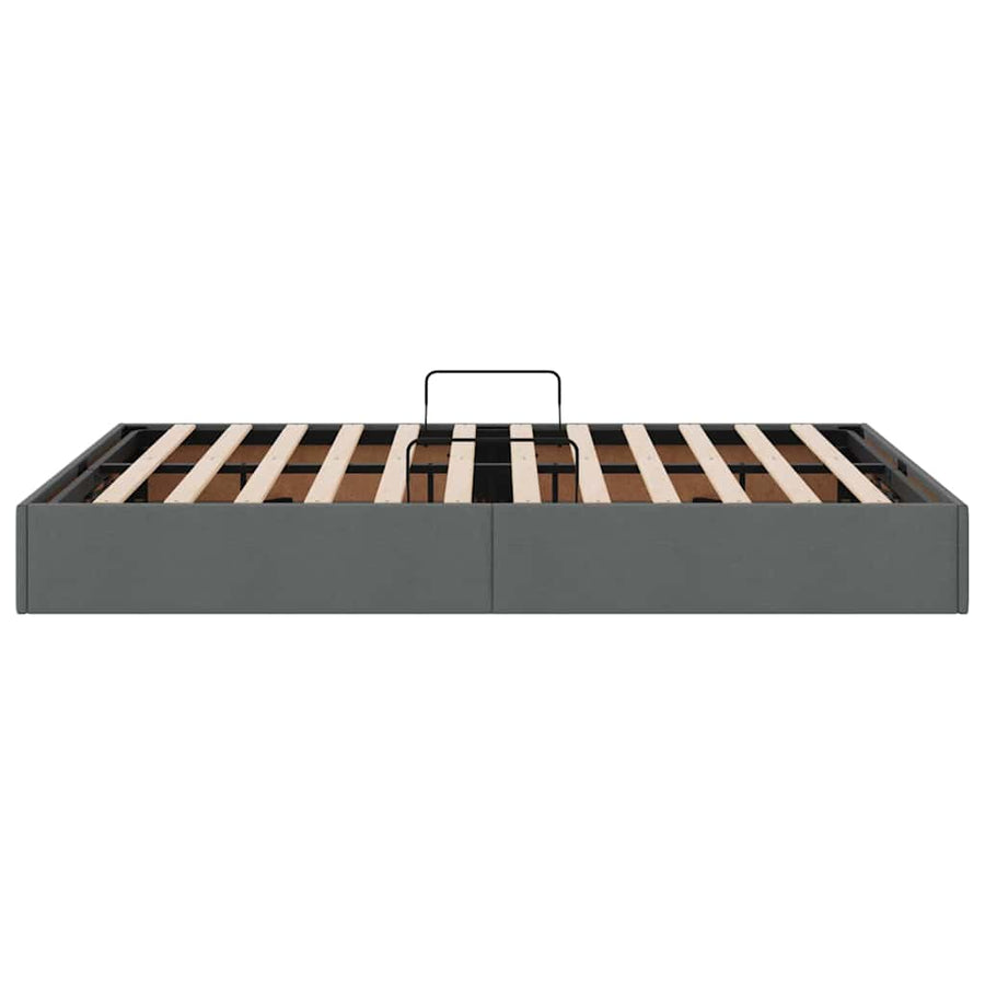 Storage Bed with Storage Dark Grey 137 x 190 cm Fabric