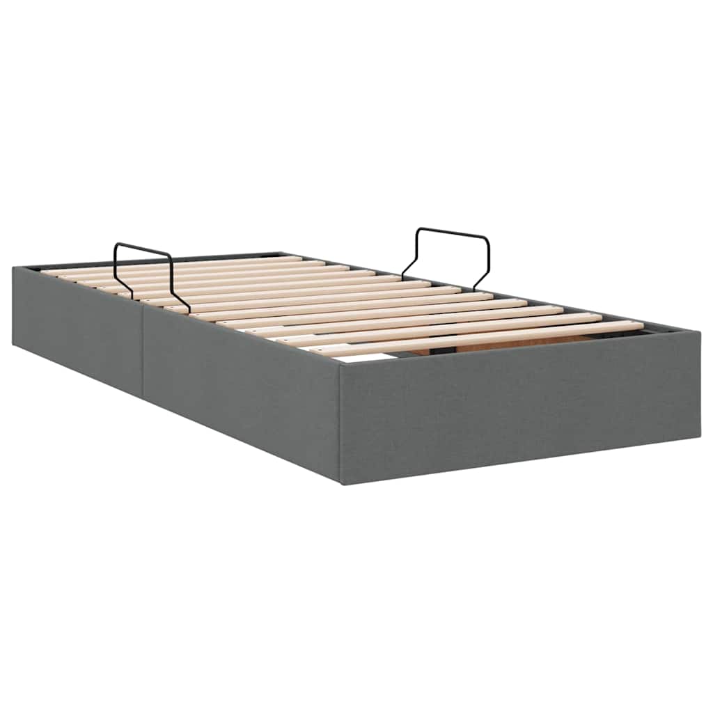 Storage Bed with Storage Dark Grey 107 x 203 cm Fabric