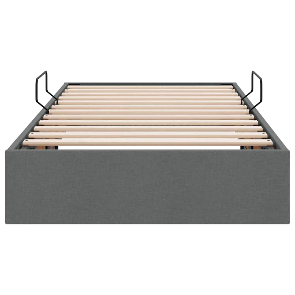 Storage Bed with Storage Dark Grey 107 x 203 cm Fabric
