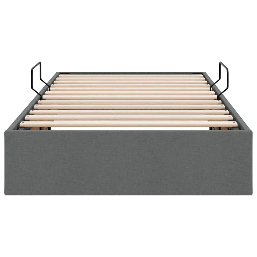 Storage Bed with Storage Dark Grey 107 x 203 cm Fabric