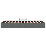 Storage Bed with Storage Dark Grey 107 x 203 cm Fabric - Low Angle