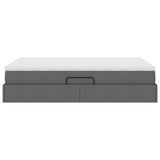 Storage Bed with Mattress Dark Grey 137 x 190 cm Polyester