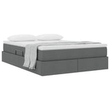 Storage Bed with Mattress Dark Grey 152 x 203 cm Polyester