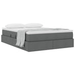 Storage Bed with Mattress Dark Grey 152 x 203 cm Polyester