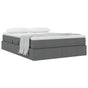 Storage Bed with Mattress Dark Grey 152 x 203 cm Polyester