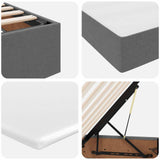 Storage Bed with Mattress Dark Grey 107 x 203 cm Polyester - Extra Image