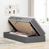 Storage Bed with Mattress Dark Grey 107 x 203 cm Polyester - Top-Down View