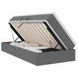 Storage Bed with Mattress Dark Grey 107 x 203 cm Polyester - Front View