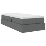 Storage Bed with Mattress Dark Grey 107 x 203 cm Polyester - 45-Degree Angle