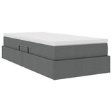 Storage Bed with Mattress Dark Grey 107 x 203 cm Polyester