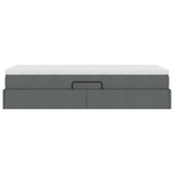 Storage Bed with Mattress Dark Grey 107 x 203 cm Polyester