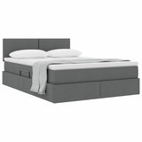 Storage Bed with Mattress Dark Grey 137 x 190 cm Fabric