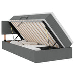 Storage Bed with Mattress Dark Grey 107 x 203 cm Fabric
