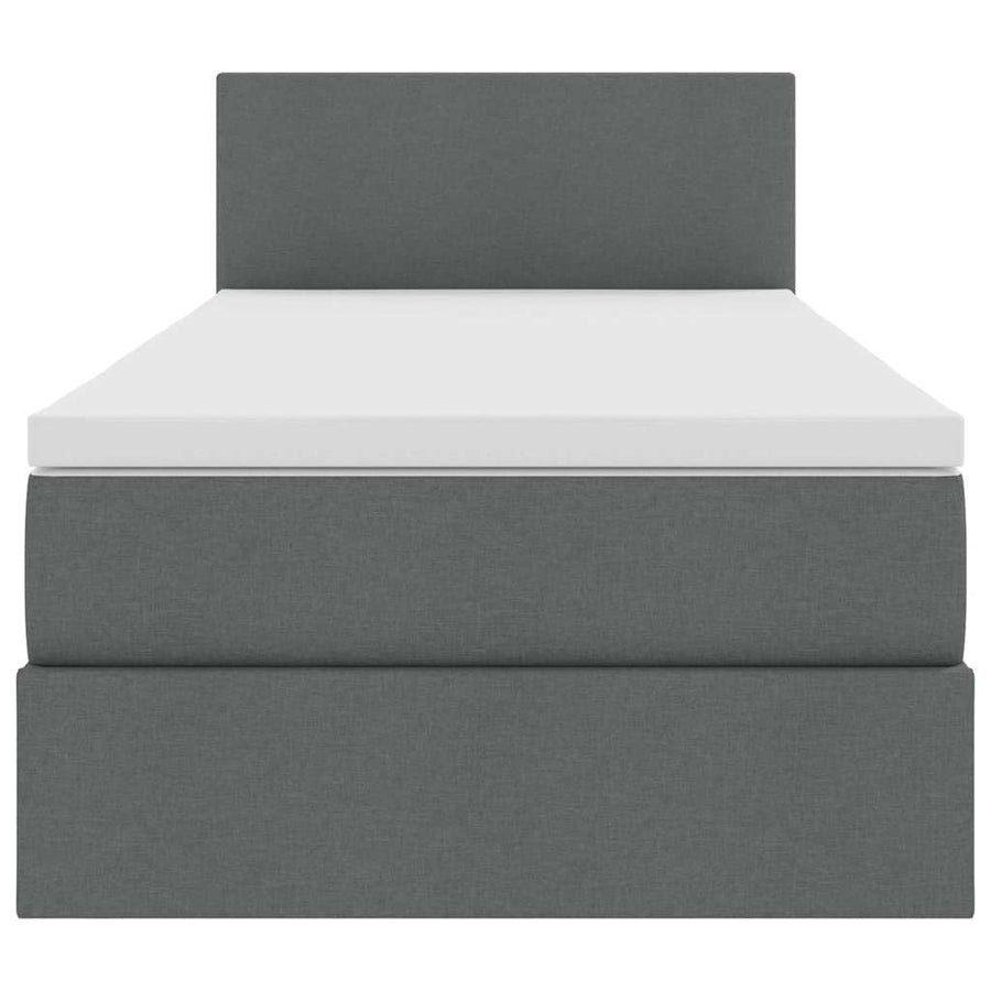 Storage Bed with Mattress Dark Grey 107 x 203 cm Fabric