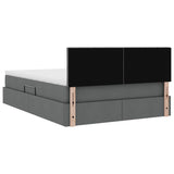 Storage Bed with Mattress Dark Grey 137 x 190 cm Fabric
