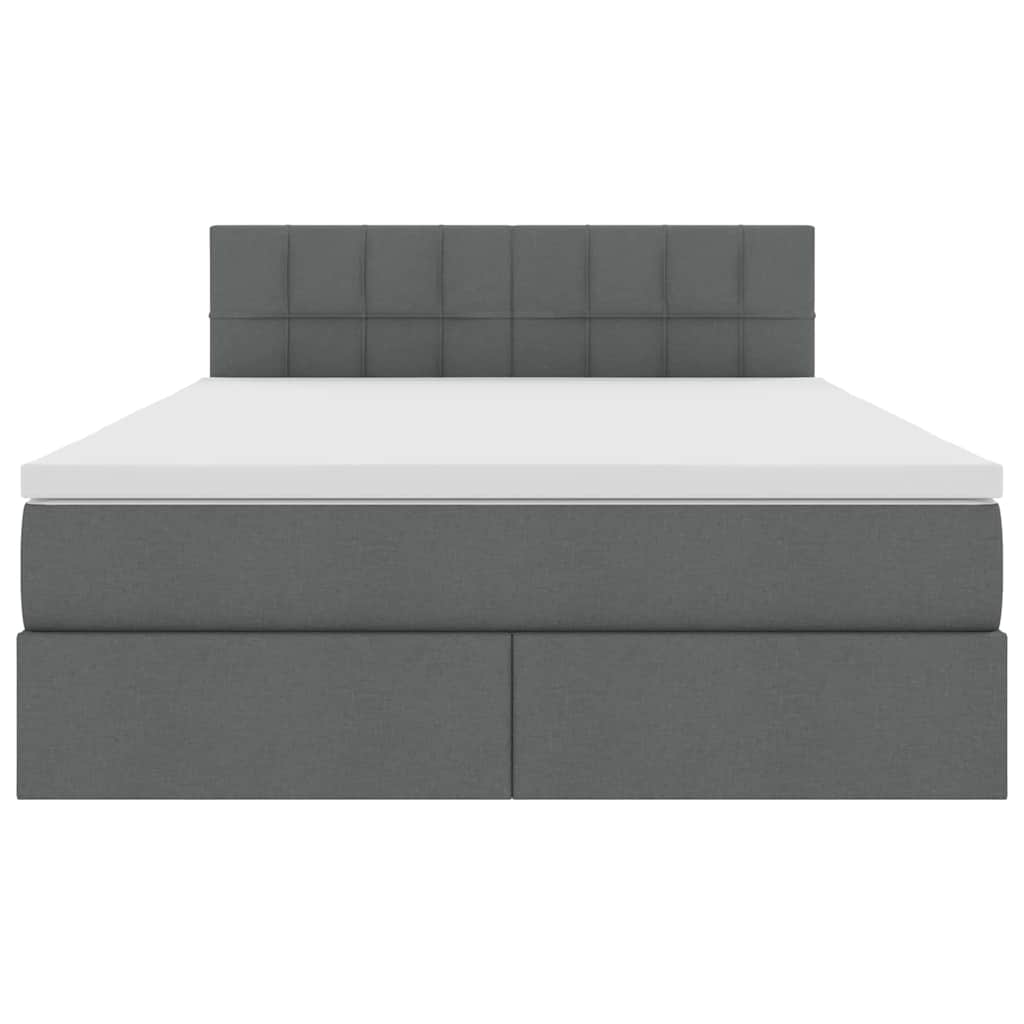 Storage Bed with Mattress Dark Grey 137 x 190 cm Fabric