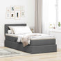 Storage Bed with Mattress Dark Grey 107 x 203 cm Fabric