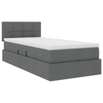 Storage Bed with Mattress Dark Grey 107 x 203 cm Fabric