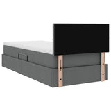 Storage Bed with Mattress Dark Grey 107 x 203 cm Fabric - Extra Image