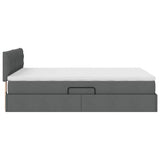 Storage Bed with Mattress Dark Grey 152 x 203 cm Fabric - Extra Image