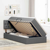 Storage Bed with Mattress Dark Grey 107 x 203 cm Fabric