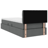 Storage Bed with Mattress Dark Grey 107 x 203 cm Fabric - Extra Image