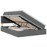 Storage Bed with Mattress Dark Grey 137 x 190 cm Fabric
